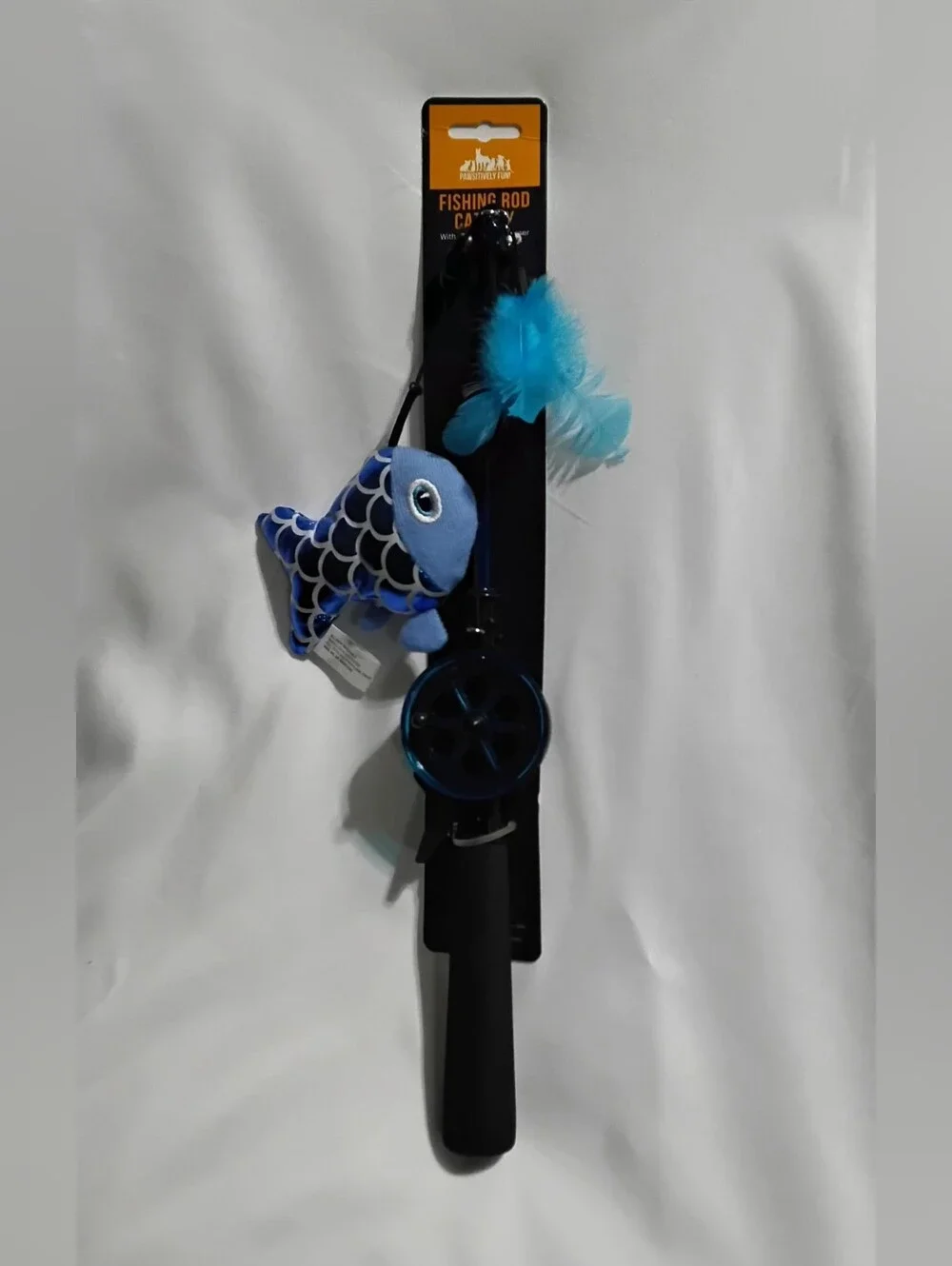 Pawsitively Fun! Fishing Rod Cat Toy with Retractable Crinkle Teaser
